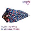 Bean Bag Covers Racecar Blue Microfiber 55