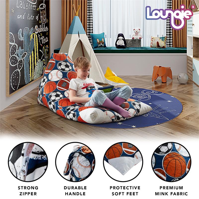 Bean Bag Covers Sport Black Microfiber 55