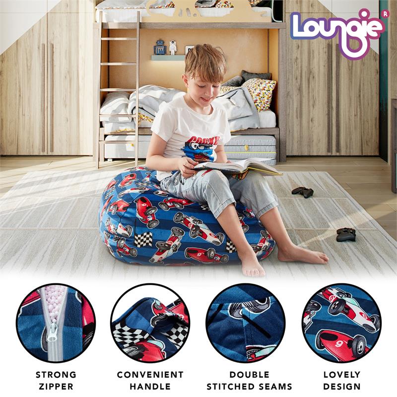 Bean Bag Covers Racecar Blue Microfiber 32