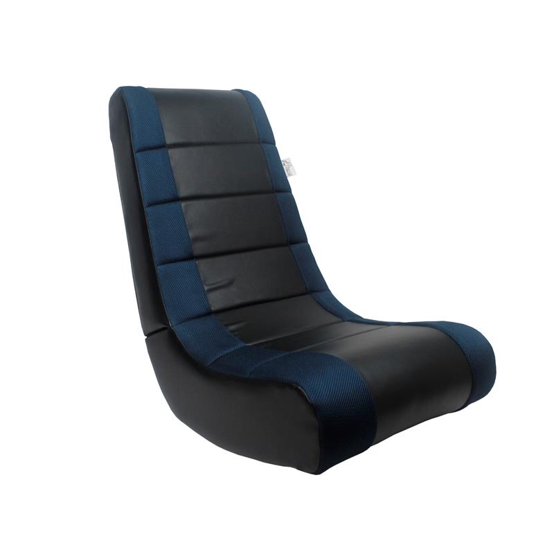Rockme Floor Chairs Black And Blue Leather