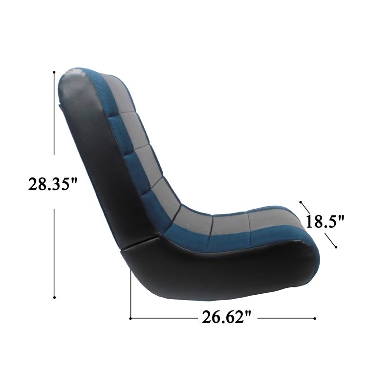 Rockme Floor Chairs Black And Blue Leather