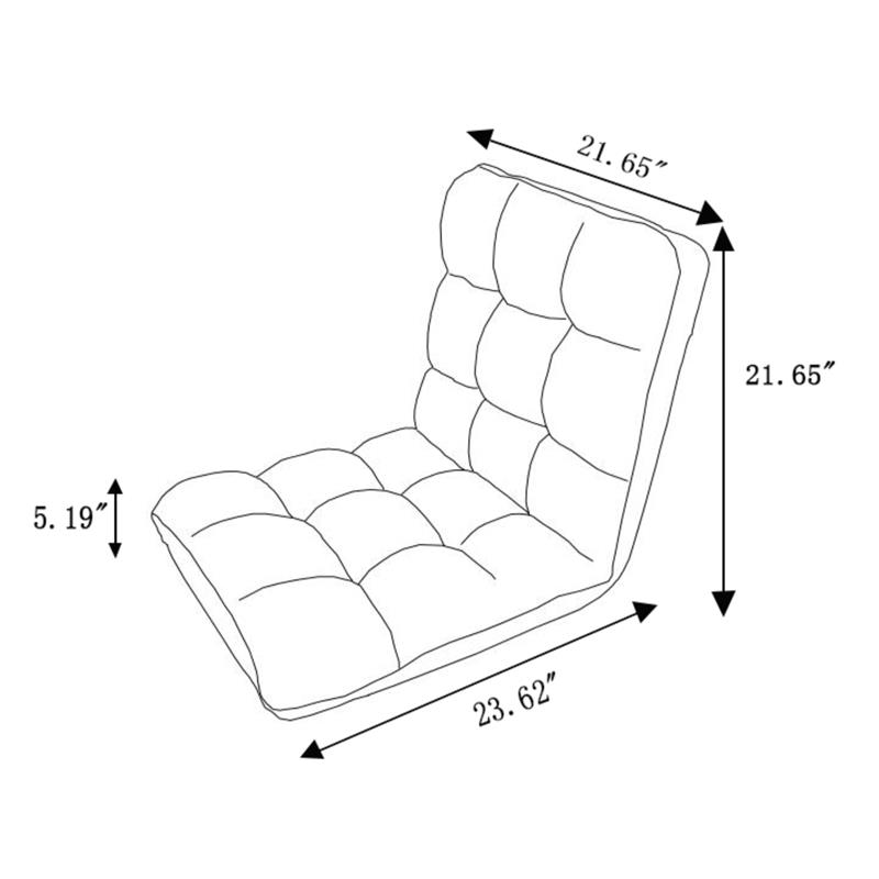 Loungie Floor Chairs Black Microplush Foam Filling Steel Tube Frame