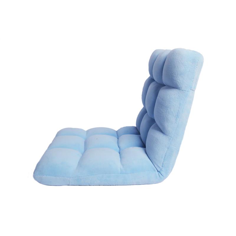 Loungie Floor Chairs Blue Microplush Foam Filling Steel Tube Frame