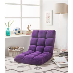 Loungie Floor Chairs Purple Microplush Foam Filling Steel Tube Frame