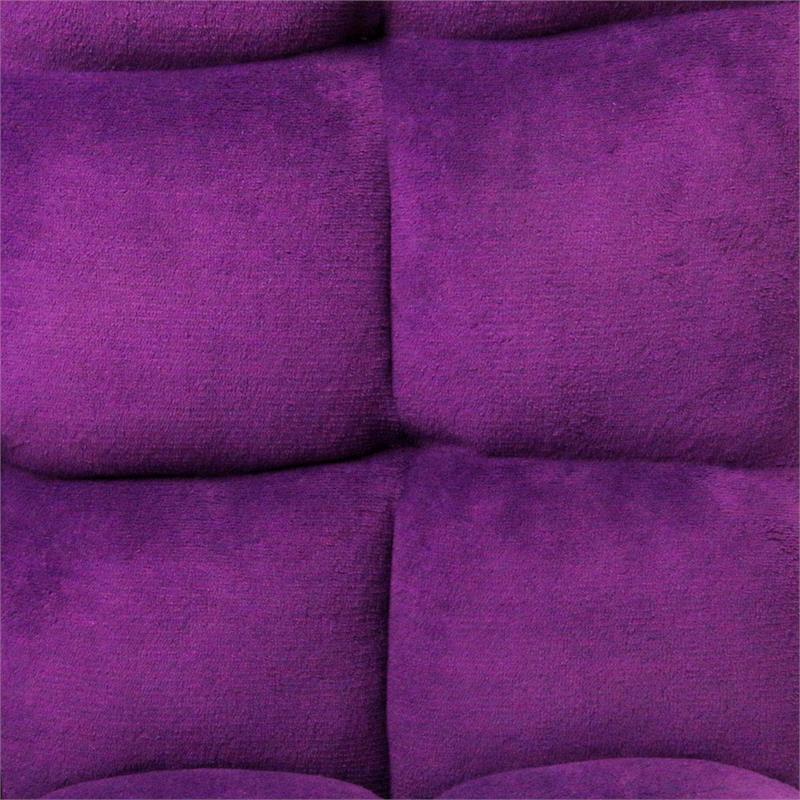 Loungie Floor Chairs Purple Microplush Foam Filling Steel Tube Frame