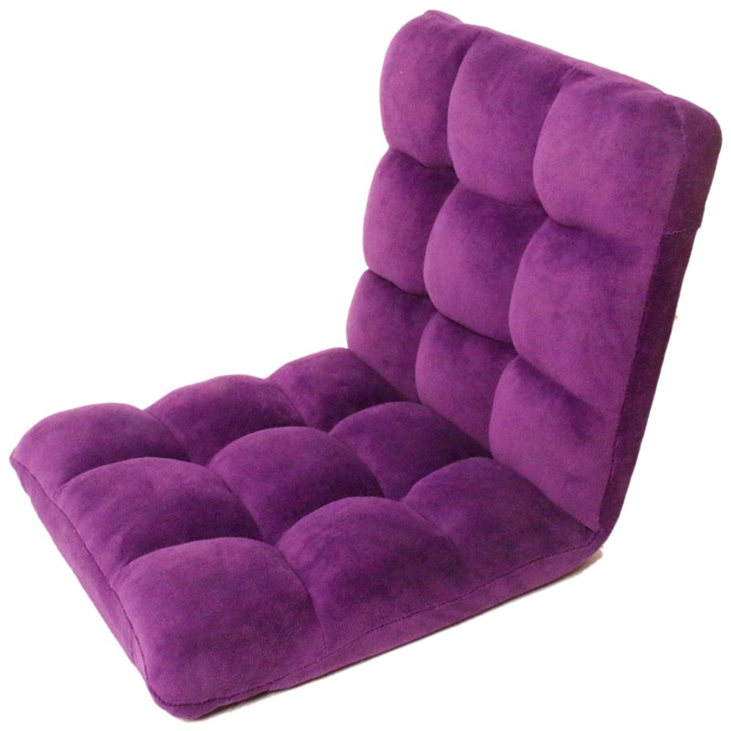 Loungie Floor Chairs Purple Microplush Foam Filling Steel Tube Frame