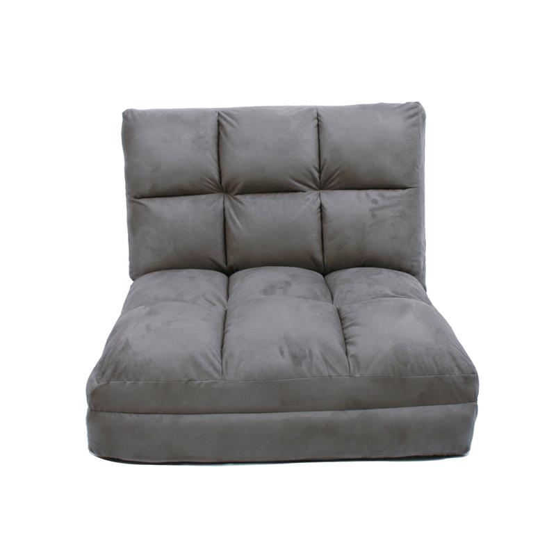 Loungie Floor Chairs Grey Microsuede Foam Filling Steel Tube Frame