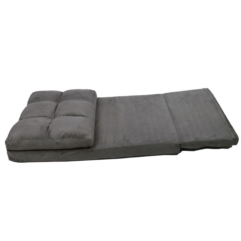Loungie Floor Chairs Grey Microsuede Foam Filling Steel Tube Frame