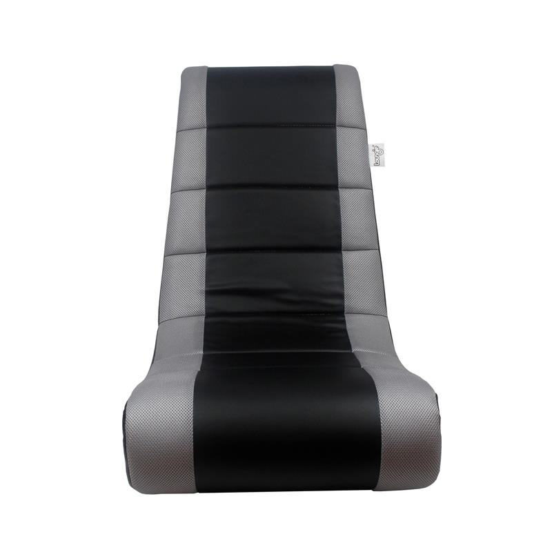 Rockme Floor Chairs Black And Silver Leather PU
