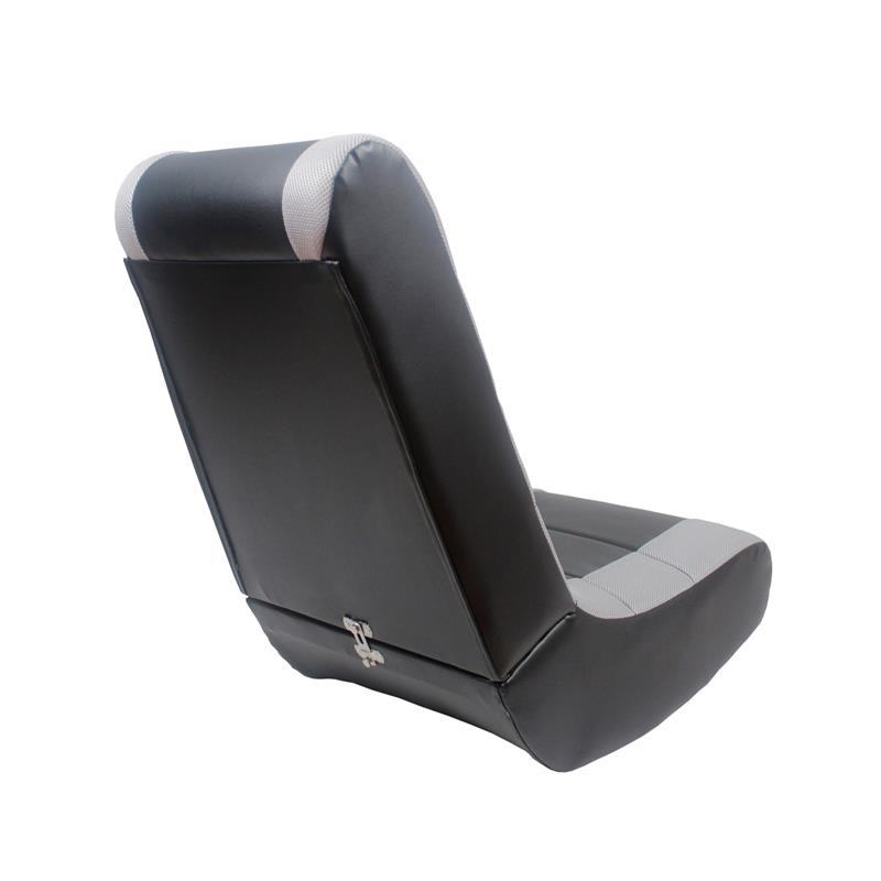 Rockme Floor Chairs Black And Silver Leather PU