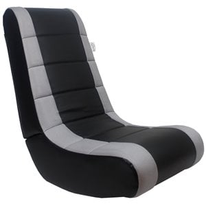 Rockme Floor Chairs Black And Silver Leather PU
