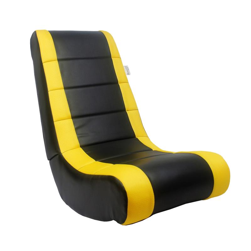 Rockme Floor Chairs Black And Yellow Leather PU