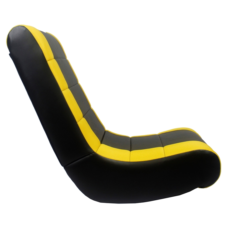 Rockme Floor Chairs Black And Yellow Leather PU