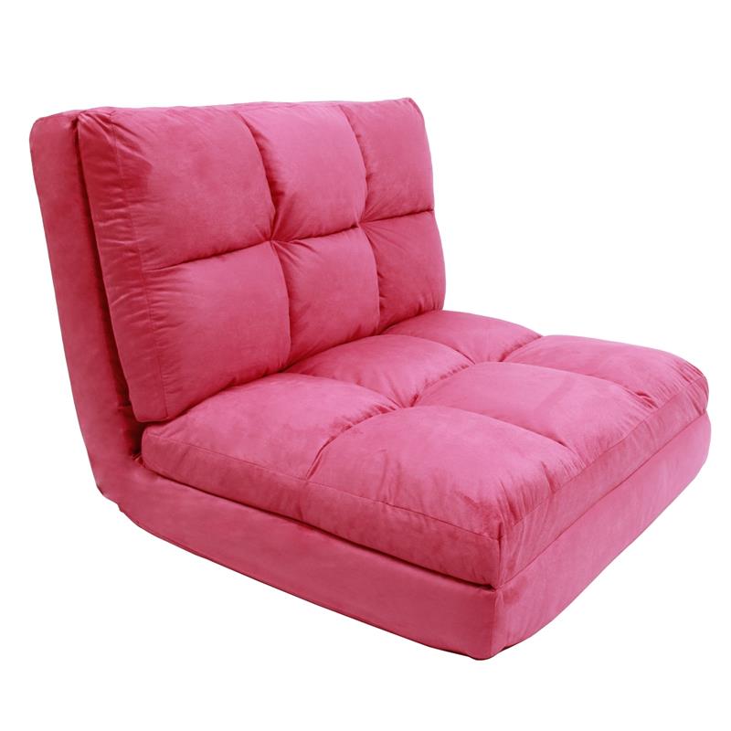 Loungie Floor Chairs Fuchsia Microsuede Foam Filling Steel Tube Frame