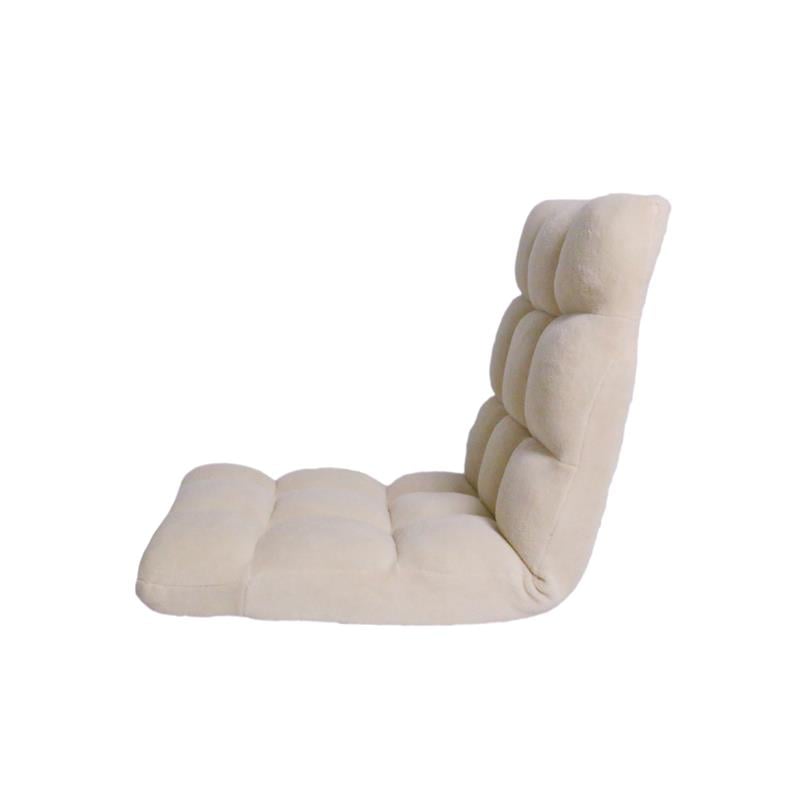Loungie Floor Chairs Beige Microplush Foam Filling Steel Tube Frame