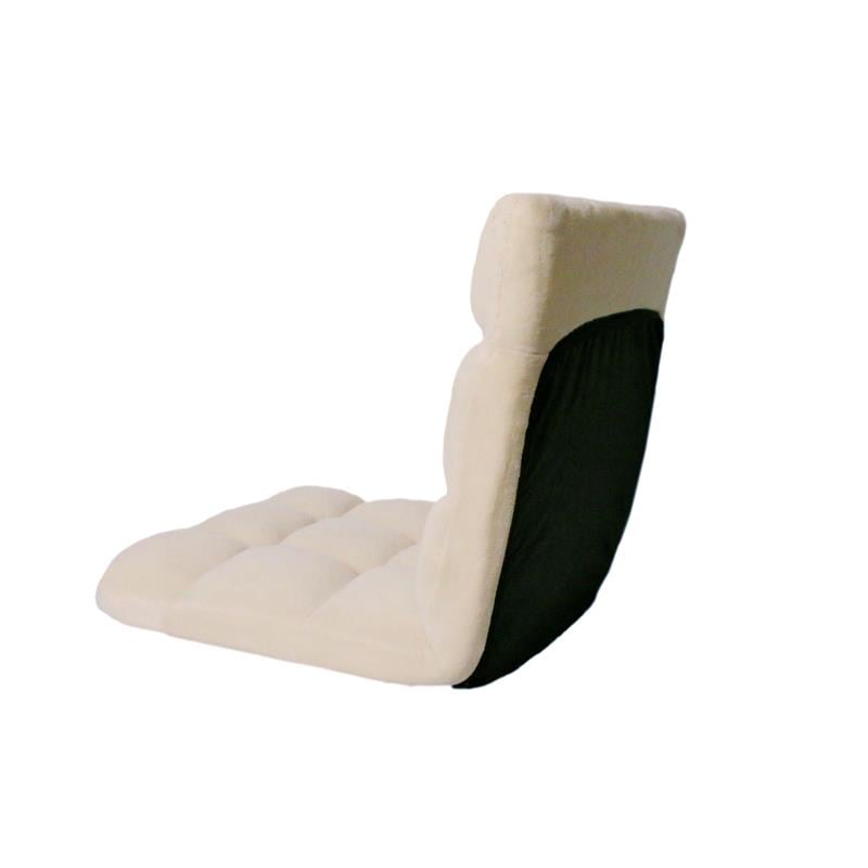 Loungie Floor Chairs Beige Microplush Foam Filling Steel Tube Frame