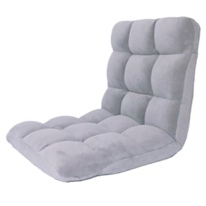 Loungie Floor Chairs Gray Microplush Foam Filling Steel Tube Frame