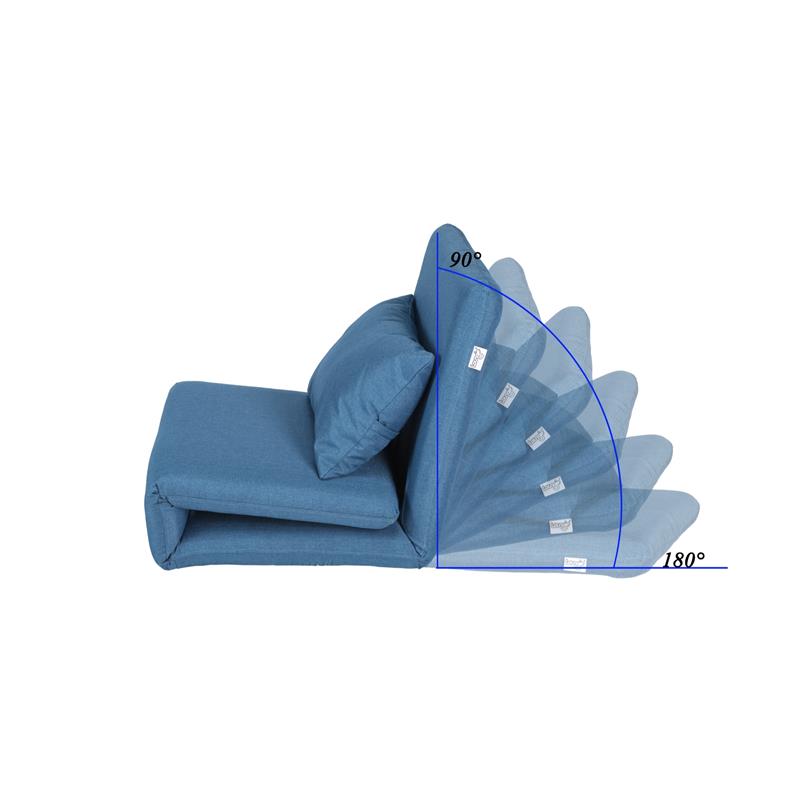 Relaxie Floor Chairs Blue Linen Sleeper Dorm Bed Couch Lounger Sofa