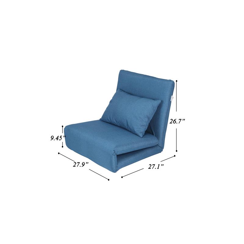 Relaxie Floor Chairs Blue Linen Sleeper Dorm Bed Couch Lounger Sofa
