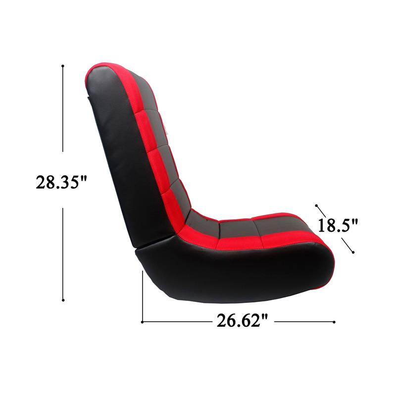Rockme Floor Chairs Black And Red Leather PU