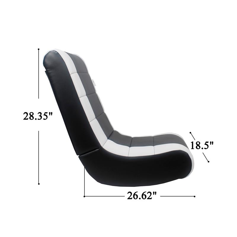 Rockme Floor Chairs Black And White Leather PU