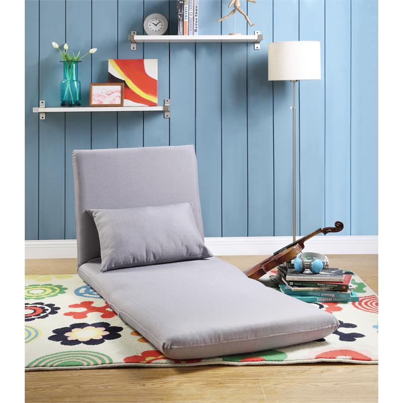 Relaxie Floor Chairs Gray Linen Sleeper Dorm Bed Couch Lounger Sofa
