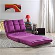 Loungie Floor Chairs Purple Microsuede Foam Filling Steel Tube Frame