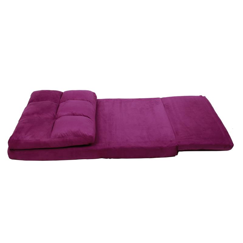 Loungie Floor Chairs Purple Microsuede Foam Filling Steel Tube Frame