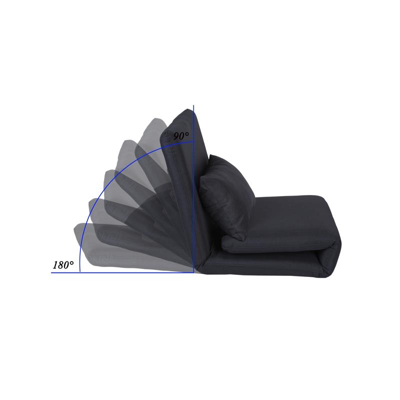 Relaxie Floor Chairs Black Linen Sleeper Dorm Bed Couch Lounger Sofa