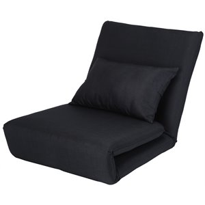 Relaxie Floor Chairs Black Linen Sleeper Dorm Bed Couch Lounger Sofa