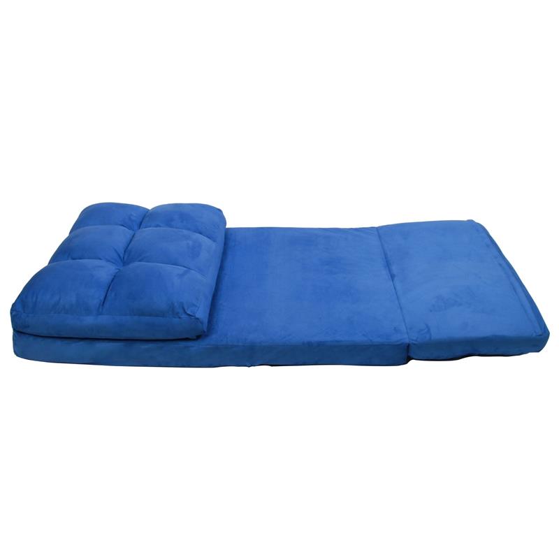 Loungie Floor Chairs Blue Microsuede Foam Filling Steel Tube Frame