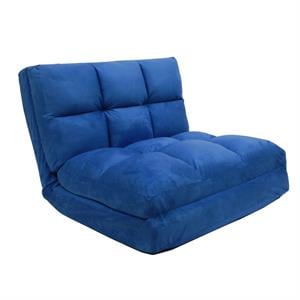 Loungie Floor Chairs Blue Microsuede Foam Filling Steel Tube Frame