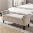 Kathy Roll Arm Entryway Accent Bench Sky Neutral