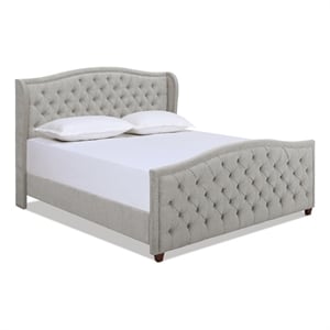 Marcella Tufted Wingback King Bed Silver Grey