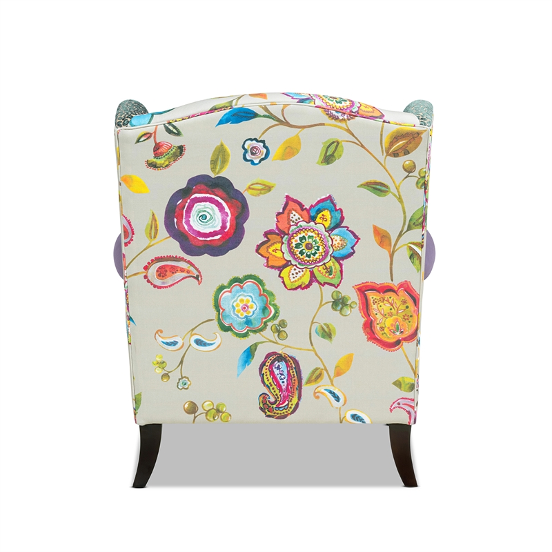 Anya Wingback Accent Arm Chair Multicolored Floral