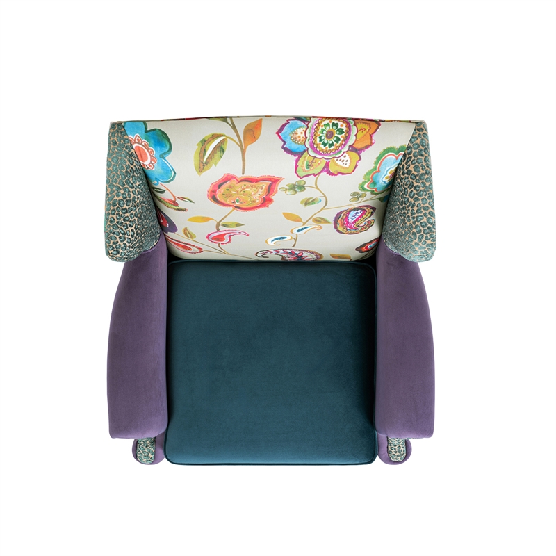 Anya Wingback Accent Arm Chair Multicolored Floral