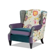 Anya Wingback Accent Arm Chair Multicolored Floral