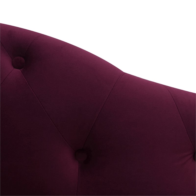 Samuel Tufted Roll Arm Chaise Lounge Burgundy