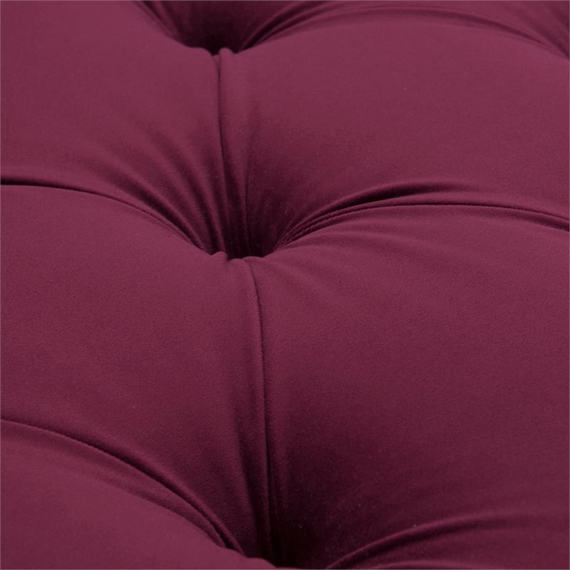 Samuel Tufted Roll Arm Chaise Lounge Burgundy