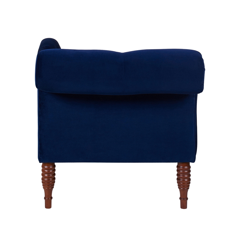 Samuel Tufted Roll Arm Chaise Lounge Navy Blue