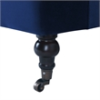 Alana Lawson Recessed Arm Sofa Metal Casters Navy Blue