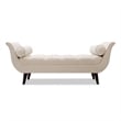 Alma Tufted Flared Arm Entryway Bench Cream Polyester
