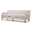 Alana Lawson Recessed Arm Sofa Metal Casters Sky Neutral