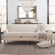 Alana Lawson Recessed Arm Sofa Metal Casters Sky Neutral