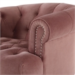 La Rosa Victorian Tufted Accent Chair Ash Rose Velvet Pink