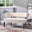 Jennifer Taylor Home Jared Roll Arm Tufted Polyester Fabric Bench in Cream