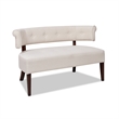 Jennifer Taylor Home Jared Roll Arm Tufted Polyester Fabric Bench in Cream