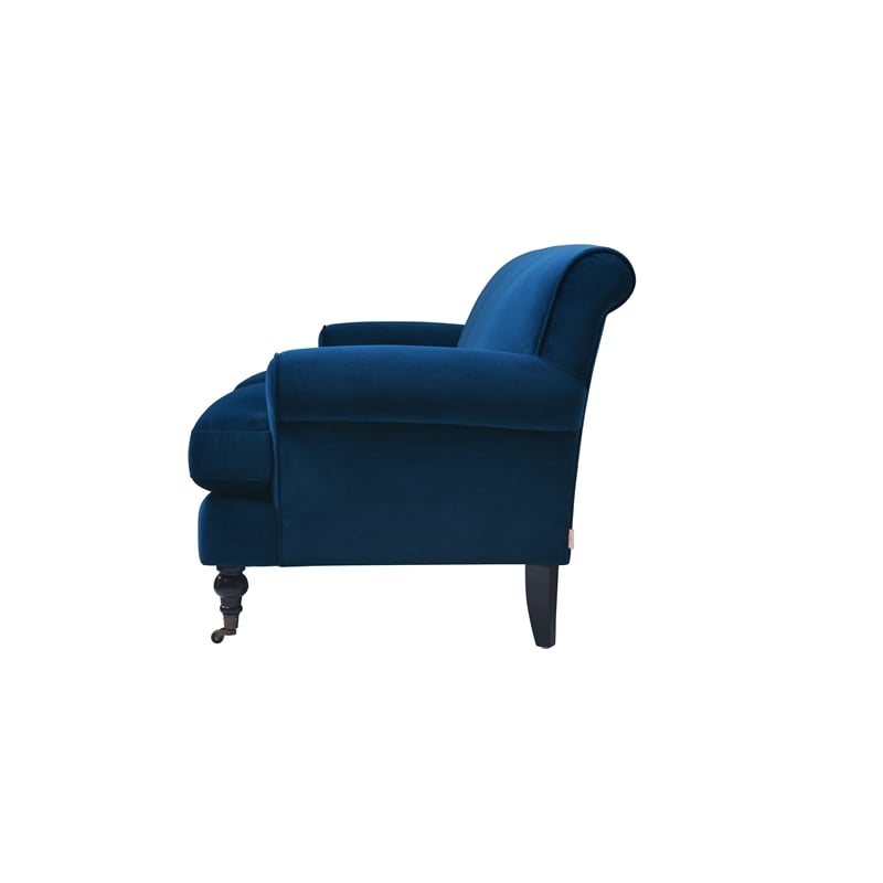 2 Piece Sofa Set with Sofa and Accent Chair in Navy Blue