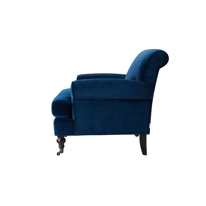 2 Piece Sofa Set with Sofa and Accent Chair in Navy Blue