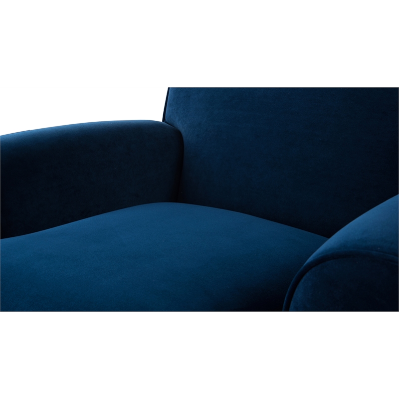 2 Piece Sofa Set with Sofa and Accent Chair in Navy Blue